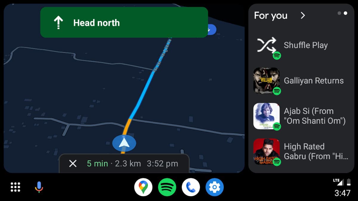 Android Auto Split-Screen Mode