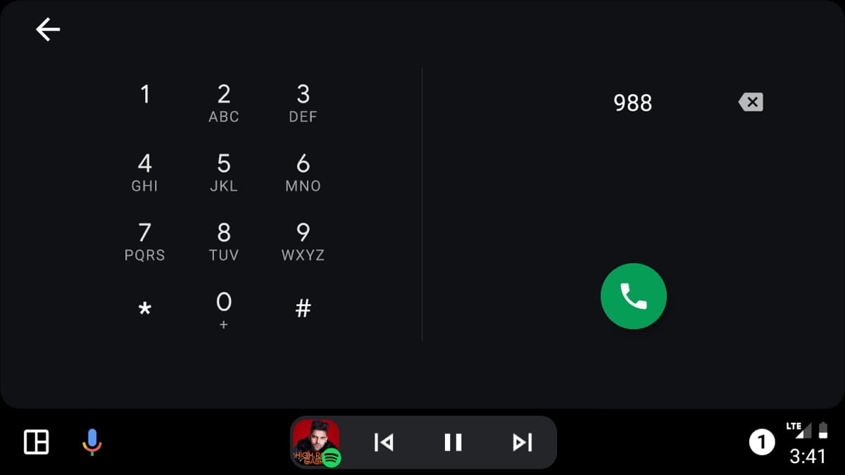 Android Auto Dial Pad