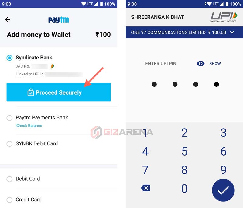 Transfer Money to Paytm from Bank Account