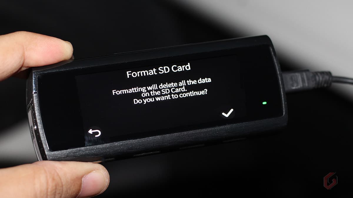 Qubo Dashcam Pro 4K Formatting SD Card
