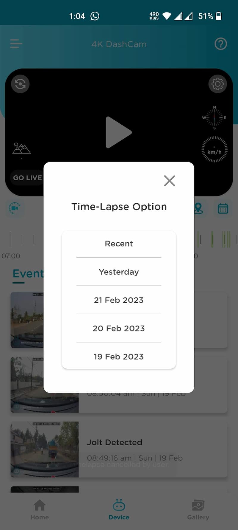 Qubo Dashcam Pro 4K Time Lapse