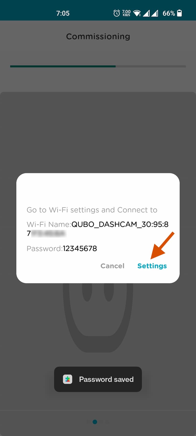 Qubo Dashcam Wi-Fi Settings