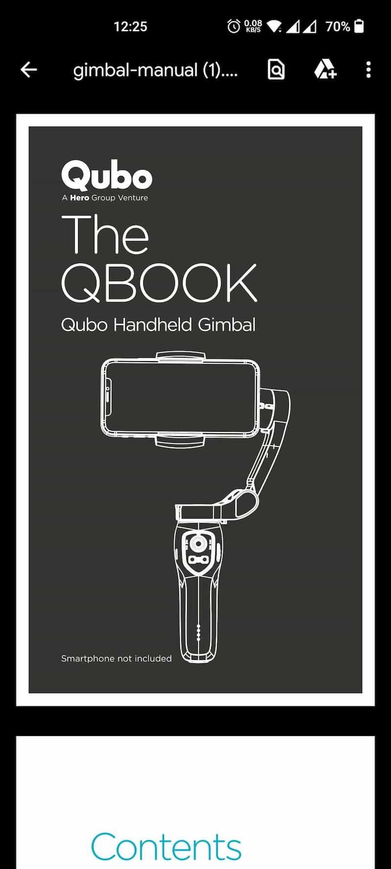 Qubo Gimbal User Manual PDF