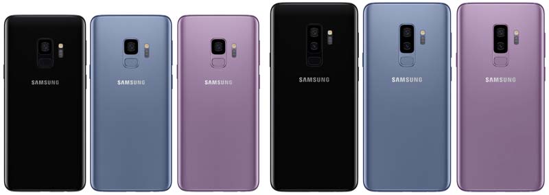 Samsung Galaxy S9 and Samsung Galaxy S9 Plus Colors