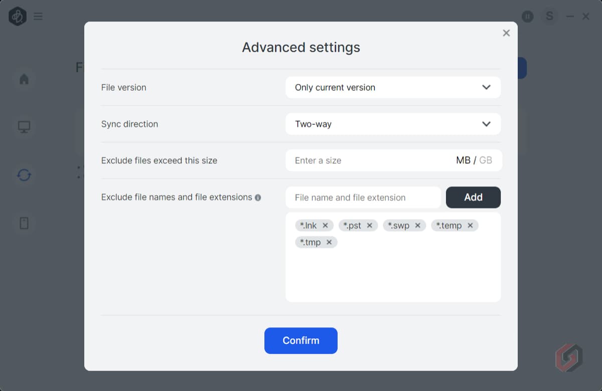 Synology BeeDrive File Sync Options
