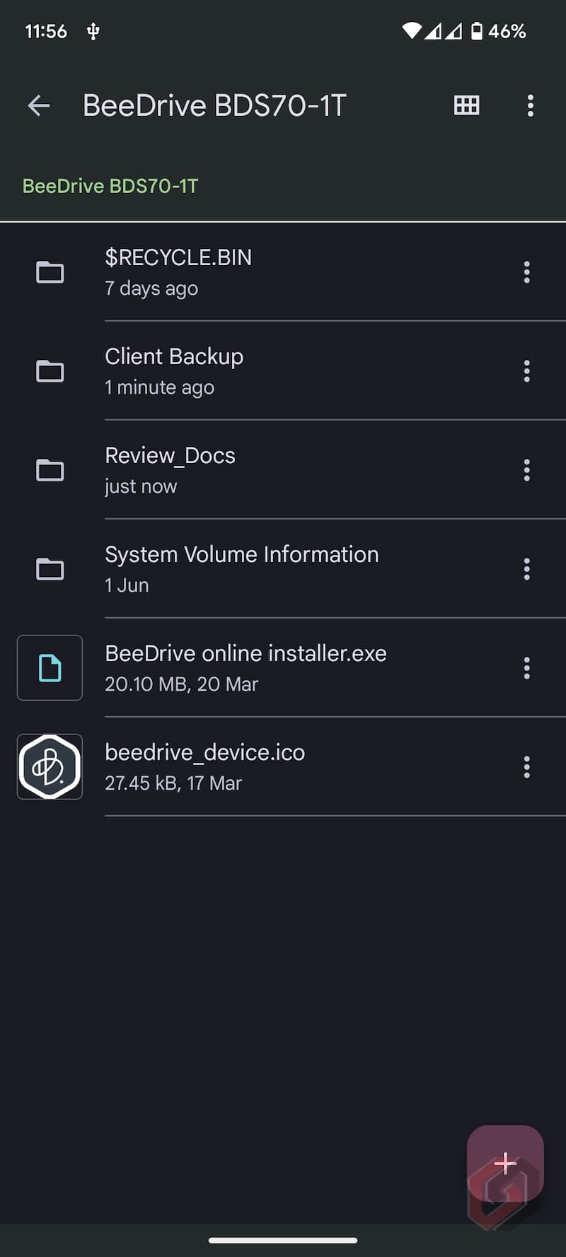 Synology BeeDrive Connected to Mobile