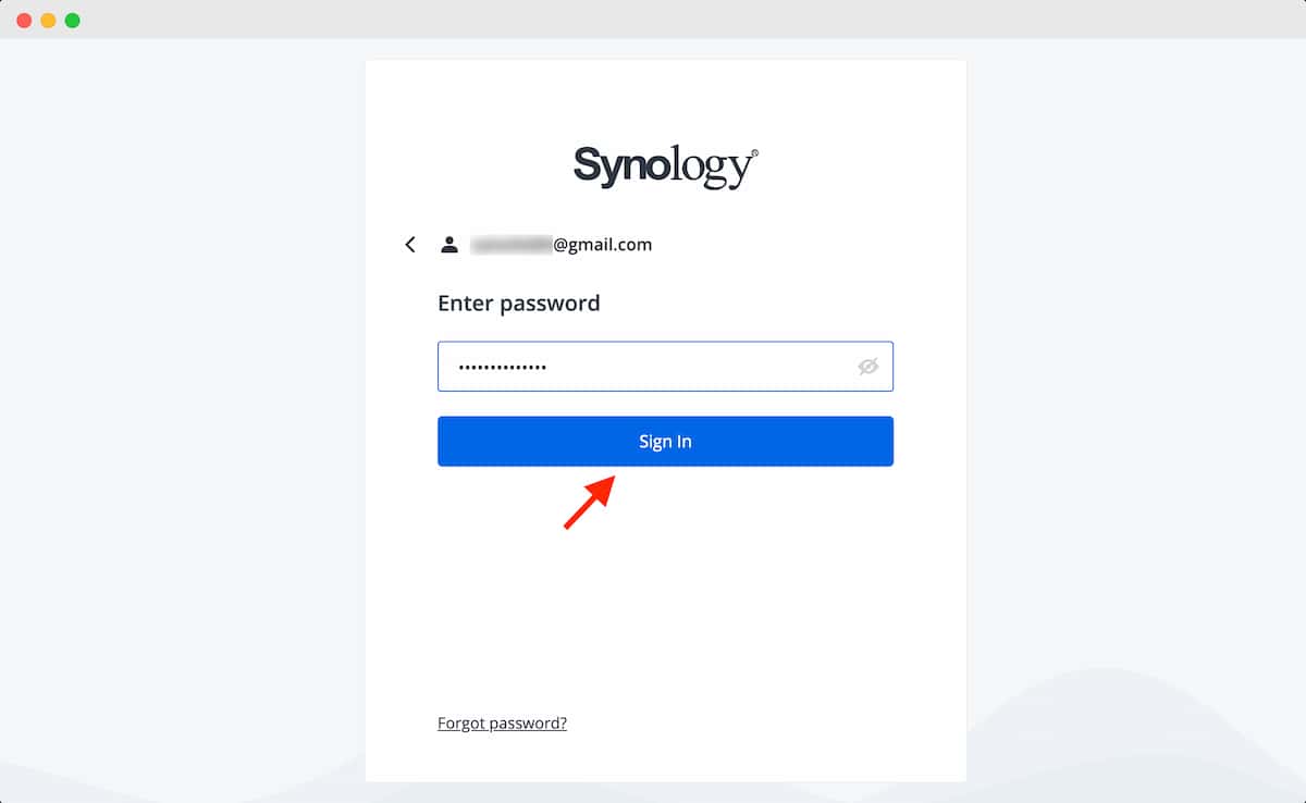 Sign into Synology Account