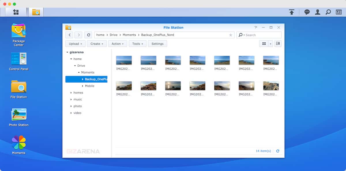 Uploaded Photos in Synology Moments App