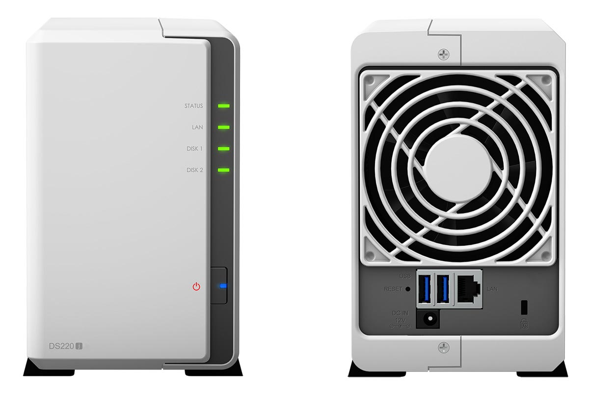 Synology DiskStation DS220j Front and Rear