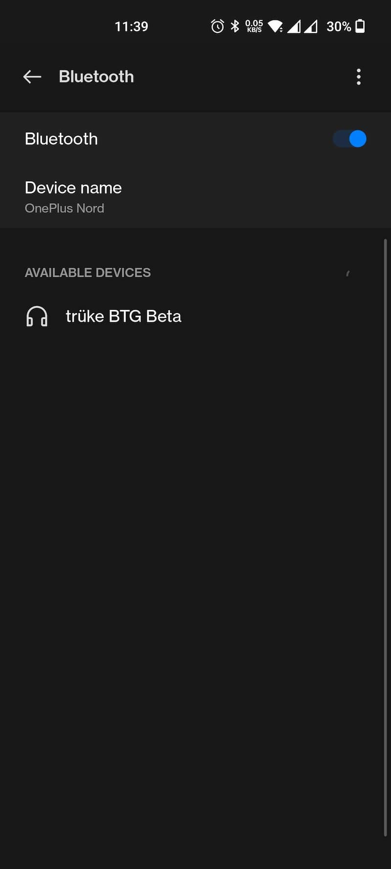 Truke BTG Beta Bluetooth Settings