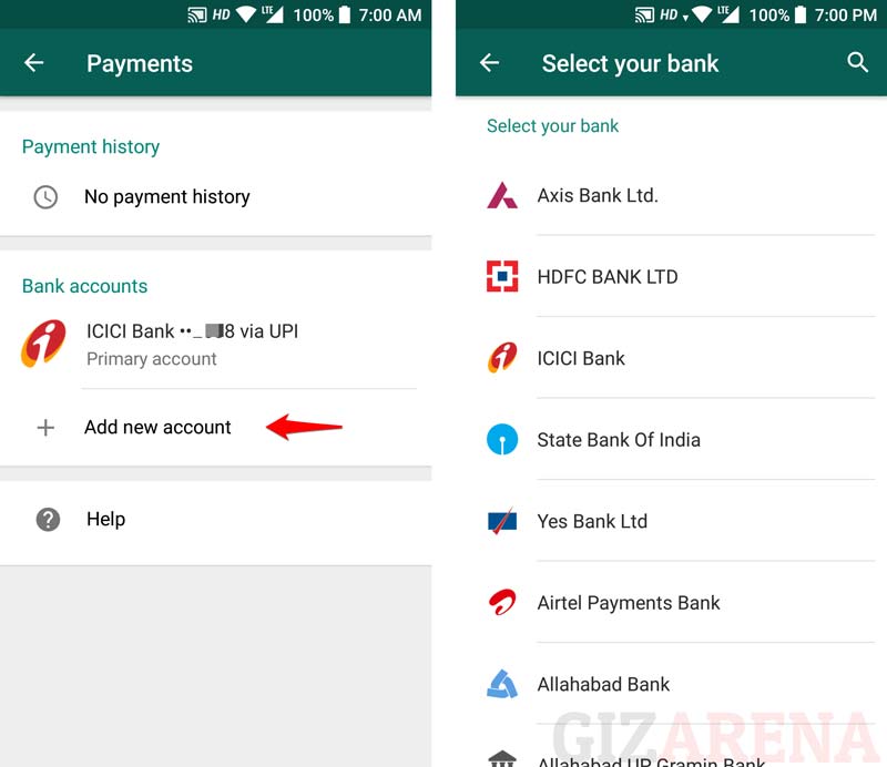 WhatsApp Payments Remove Bank