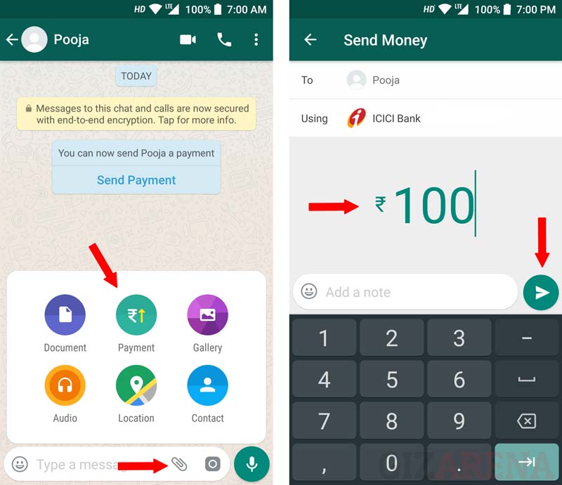 WhatsApp Payments Send Money 1
