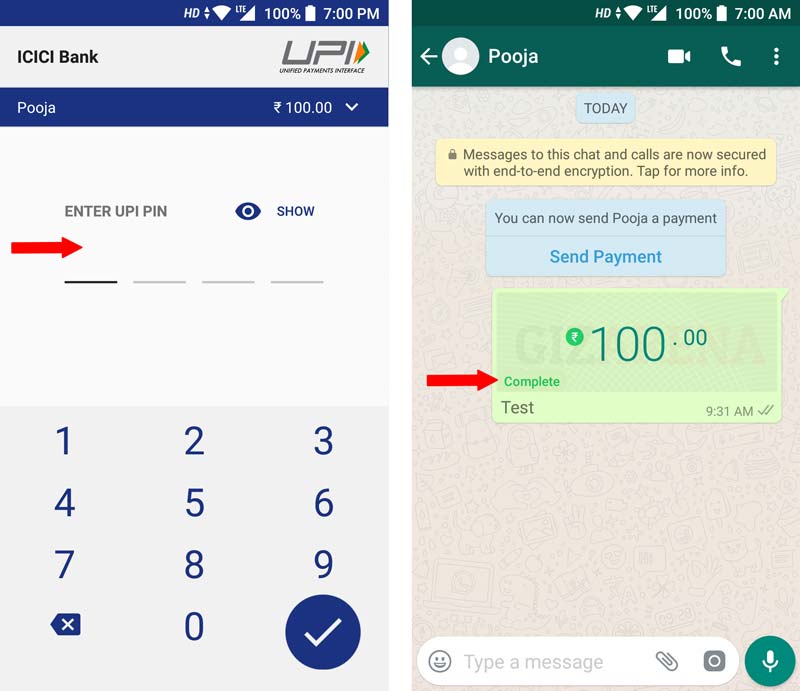 WhatsApp Payments Send Money 2s