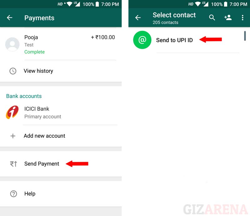 WhatsApp Send Using UPI Address