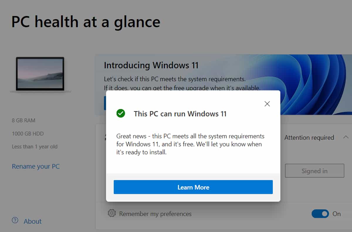 Windows 11 Upgrade Chec