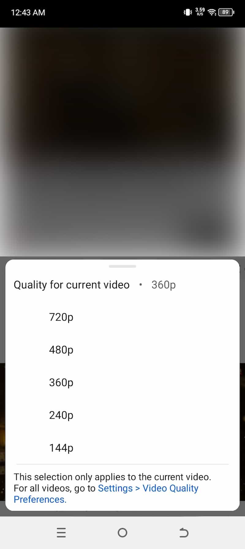 Youtube Resolution on itel A70