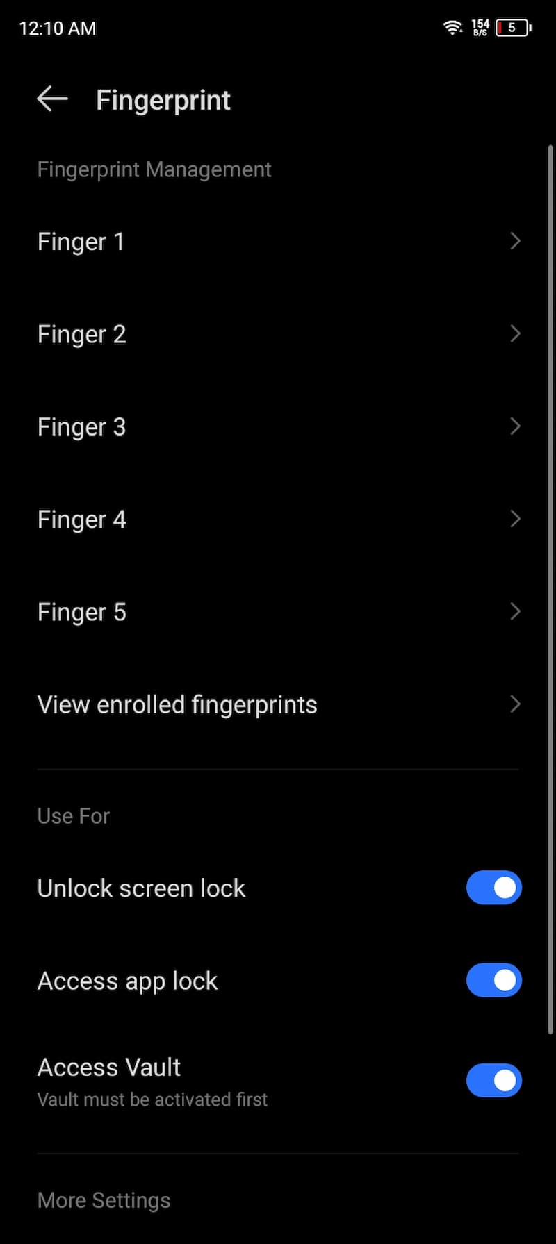 itel P55 5G Fingerprint Reader